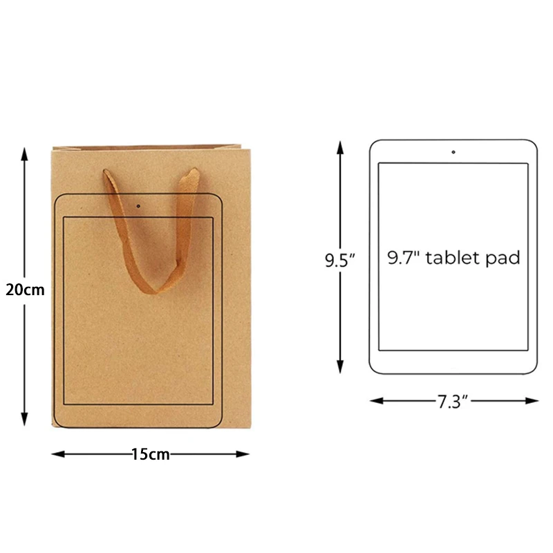 25 шт. Подарочный пакет из крафт бумаги коричневый подарочный с расширенной