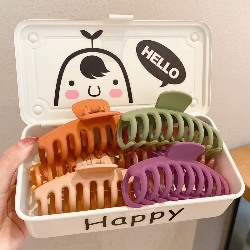 Зажим для волос Однотонный женский большая Заколка краб конского хвоста