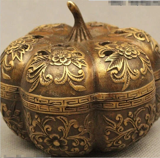  517 + 3 &quotКитайский народный Бронзовый фэн шуй счастливый цветок Тыква благовония