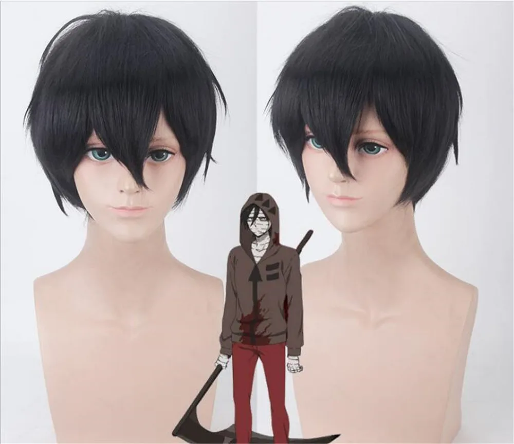 Аниме ангелы смерти косплей парик синтетический черный мужской волос Зак Айзек