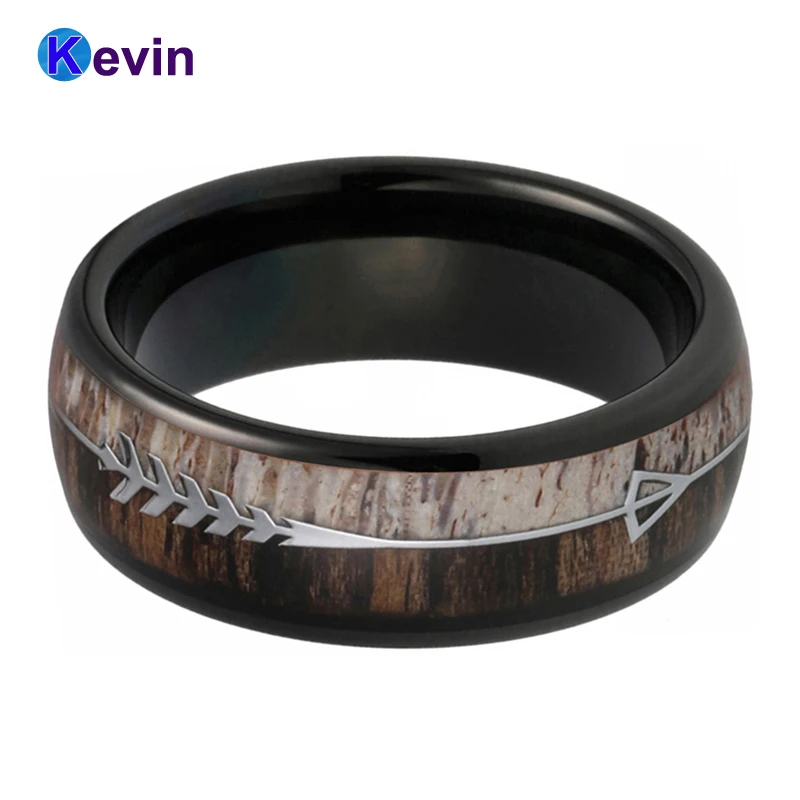 Уважаемые мужские женские вольфрамовые черные кольца с зеброй деревянными