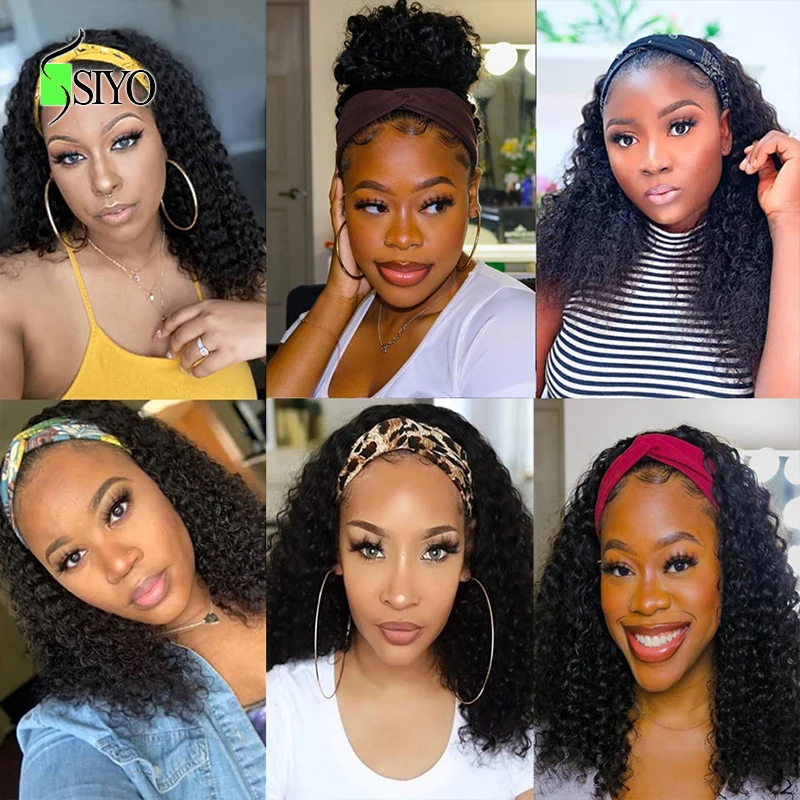 Siyo бразильский кудрявый парик повязка на голову парики для черных женщин 100% Remy