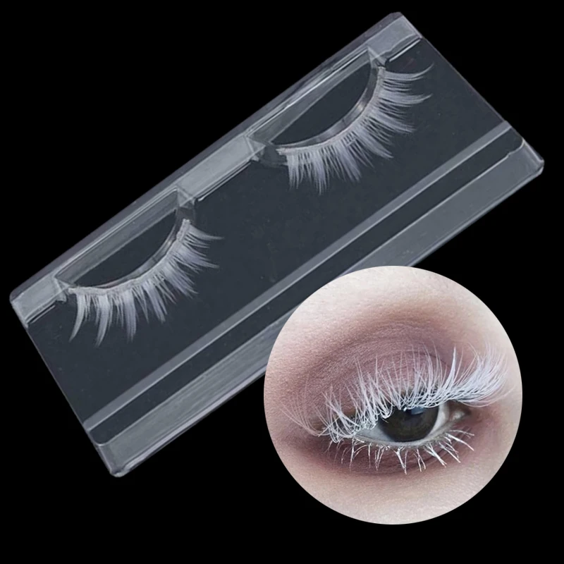 

1 Pairs Natural Long Eyelashes Cosplay White Makeup Fake Eye Lashes Full Strip False Eye Lashes Beauty Makeup Extension Tools