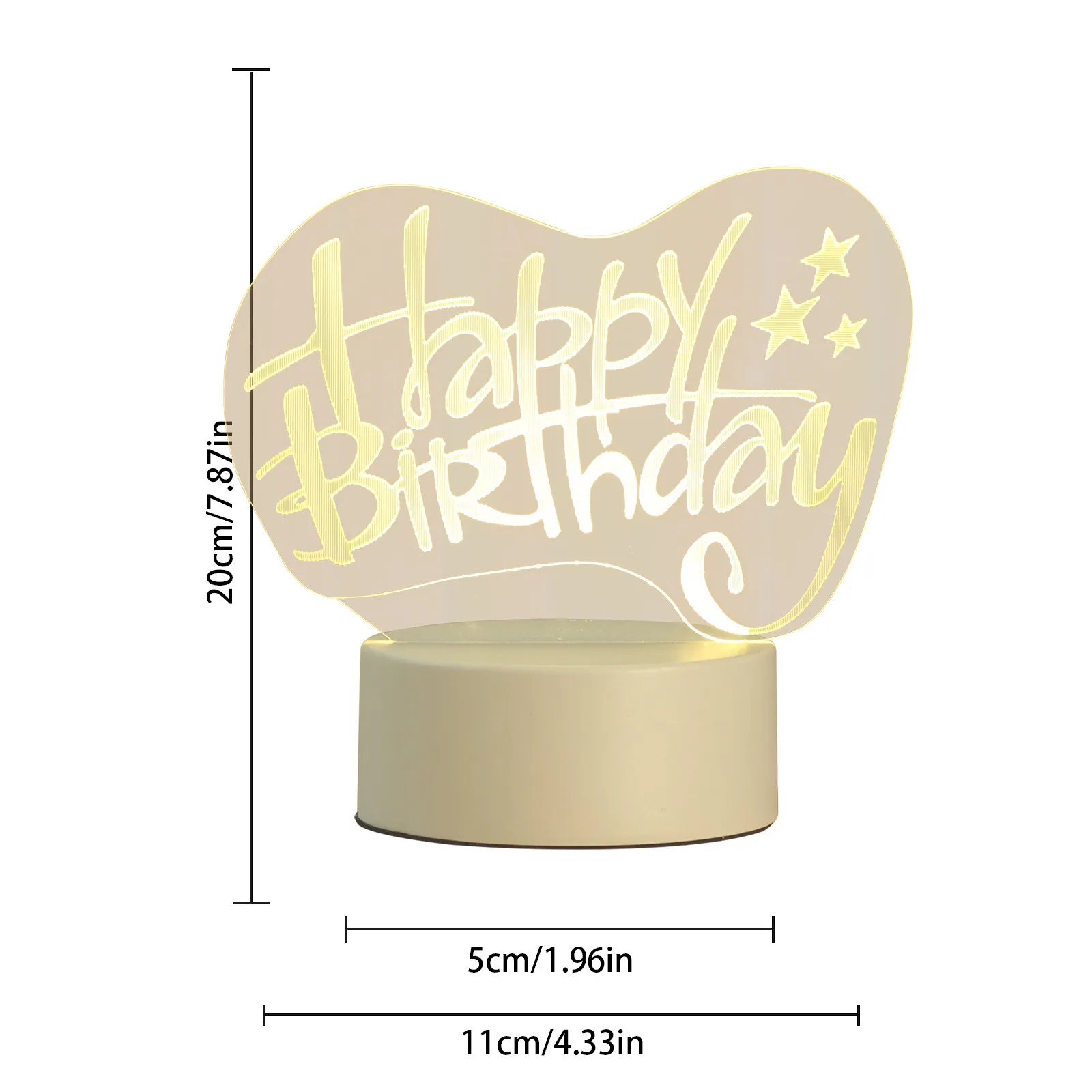 

1pc Happy Birthday Creative Night Light 3d Visual Effects Decorative Lights Birthday Party Or Holiday Gifts Luz De Noche#B