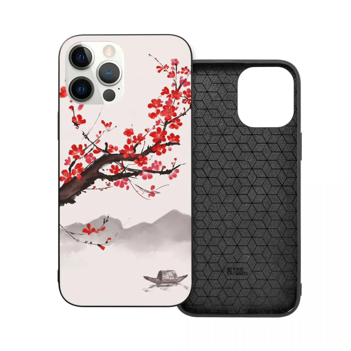 

Cherry Blossom Japanese Style PC Glass TPU Phone Cover for iPhone 13 12 11 Xs Xr X Pro Max Mini 7 8 Se2 Plus 6 6S