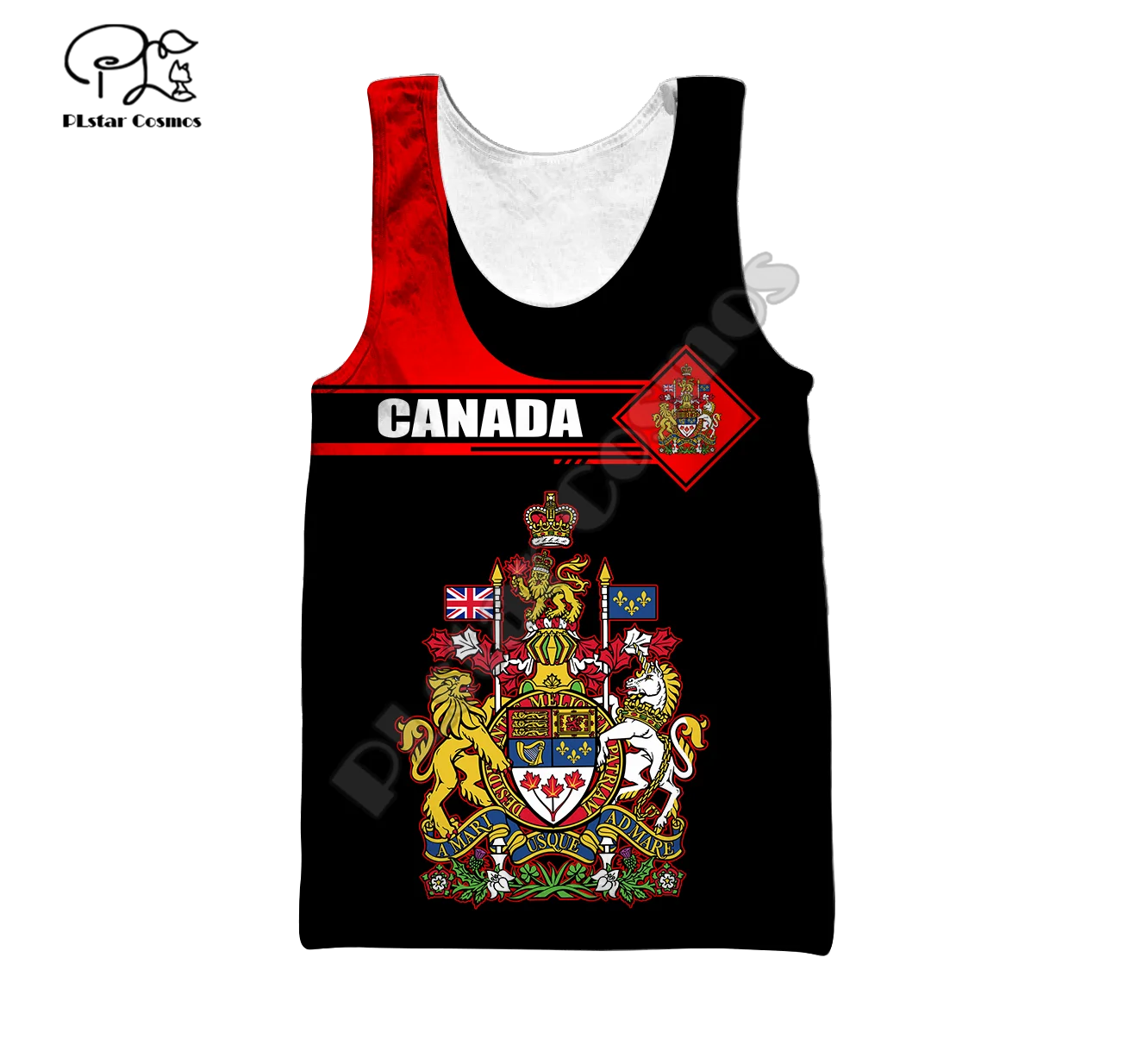 

PLstar Cosmos Canada Flag National Emblem Summer Tank Top Fashion Men/Women Casual 3D Printed Colorful Beach Vest Style-C34