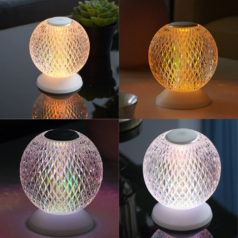 

Nordic kartell Diamond Table Lamps Bedroom Bar Restaurant Charging Led Acrylic Desk Lamp Night Lights Bedside Light Fixtures