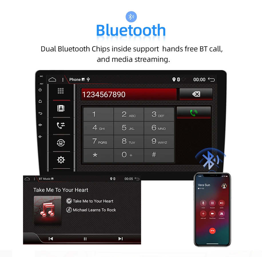 Android 9.0 touch screen 1 din HD 4K MP3 mirror link carplay PX6 multimedia auto radio car navigation GPS player for Lada Vesta