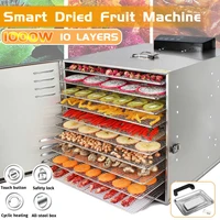 10 trays dehydrator for fruit vegetable food meat dryer jerky making tools stainless steel dryers home appliances 110220v 1000w
