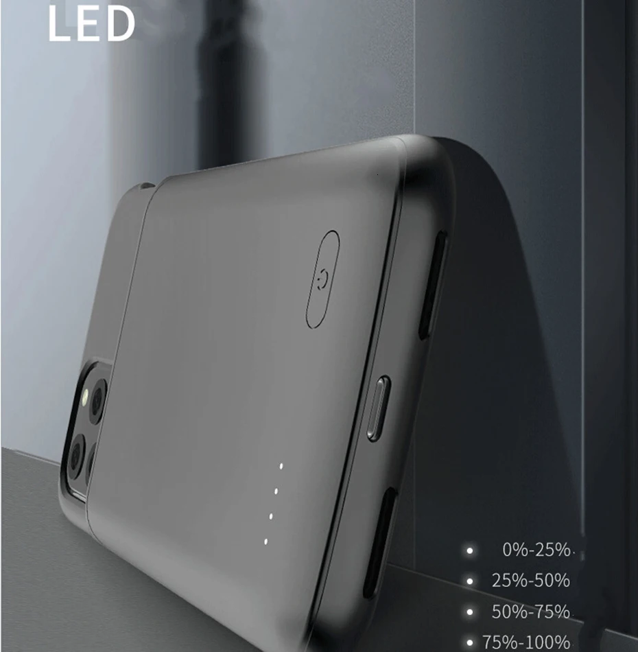 Чехол для аккумулятора для iPhone 11 Pro Max 4800/5000 mAh, зарядное устройство для iPhone 11, внешняя задняя упаковка, чехол для зарядного устройства
