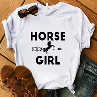 just a girl print horse t shirt women t shirts casual fashion funny t shirt white tops women short sleeve t shirt horse tshirt