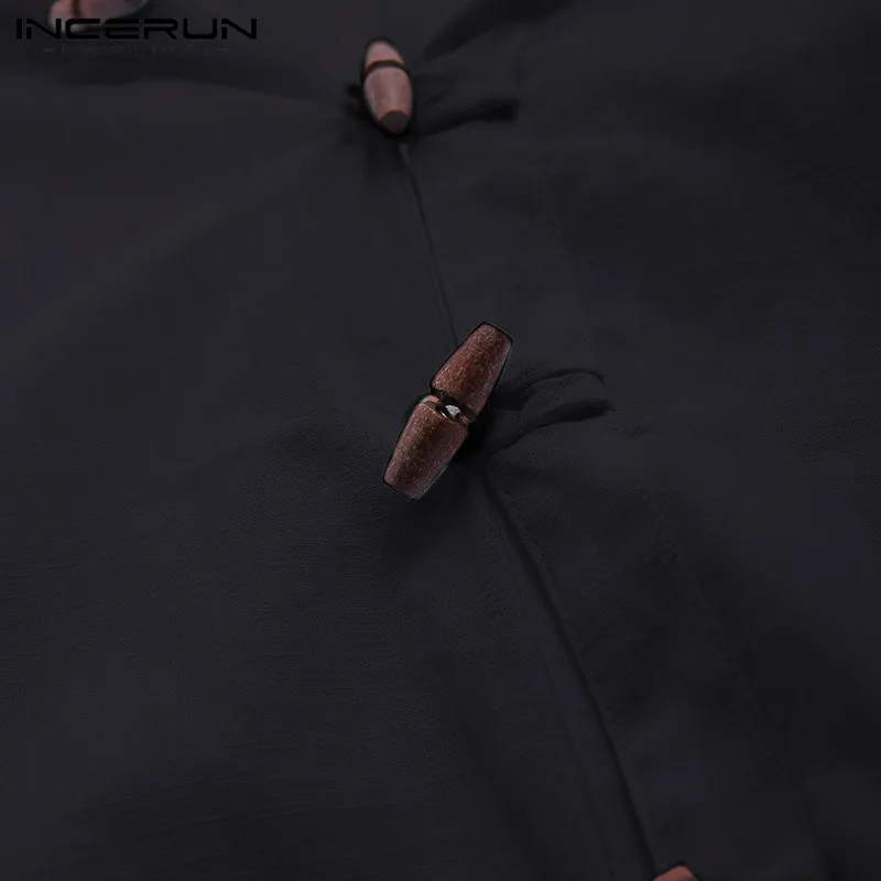 Осенние мужские винтажные хлопковые толстовки с капюшоном и карманами, верхняя одежда для отдыха с длинными рукавами, мужские толстовки уличная одежда INCERUN