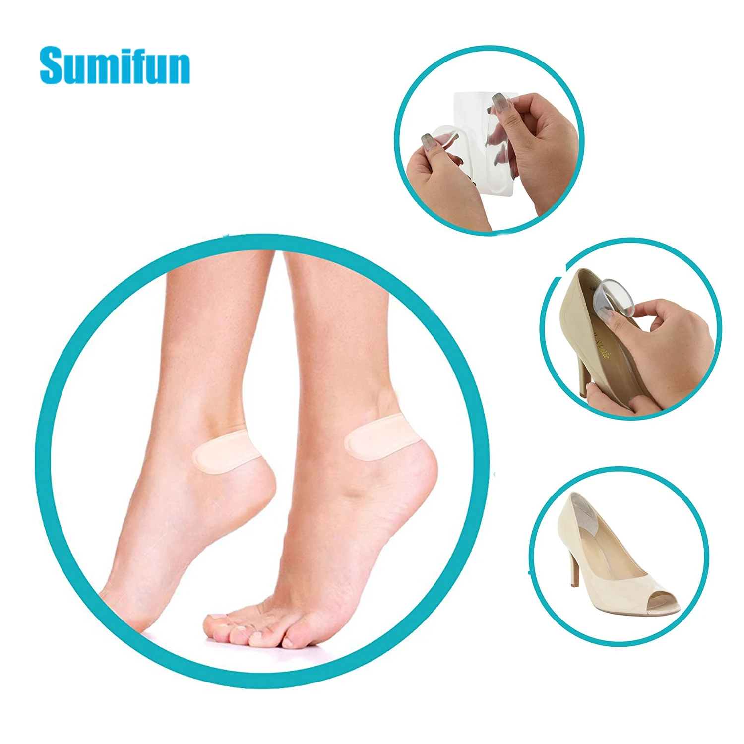 

Sumifun 2 шт. Мягкий силиконовый чехол, забота о ногах, боли в спине, ванна для купания ног невидимые стельки HeelCushion геля защищающий пятки Лайнер ...