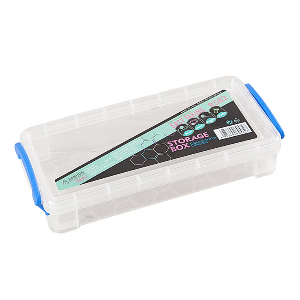 

Transparent Desktop Stationery Organizer Pencil Box Plastic Storage Case Office Organizer Table Desk Box Student Supplies 1pc