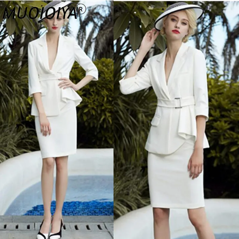 

Skirt Suits Women 2 Piece Set Office Lady Business Formal Work Blazer Midi Pencil Skirt Elegant Luxury OL Spring Autumn Clothes