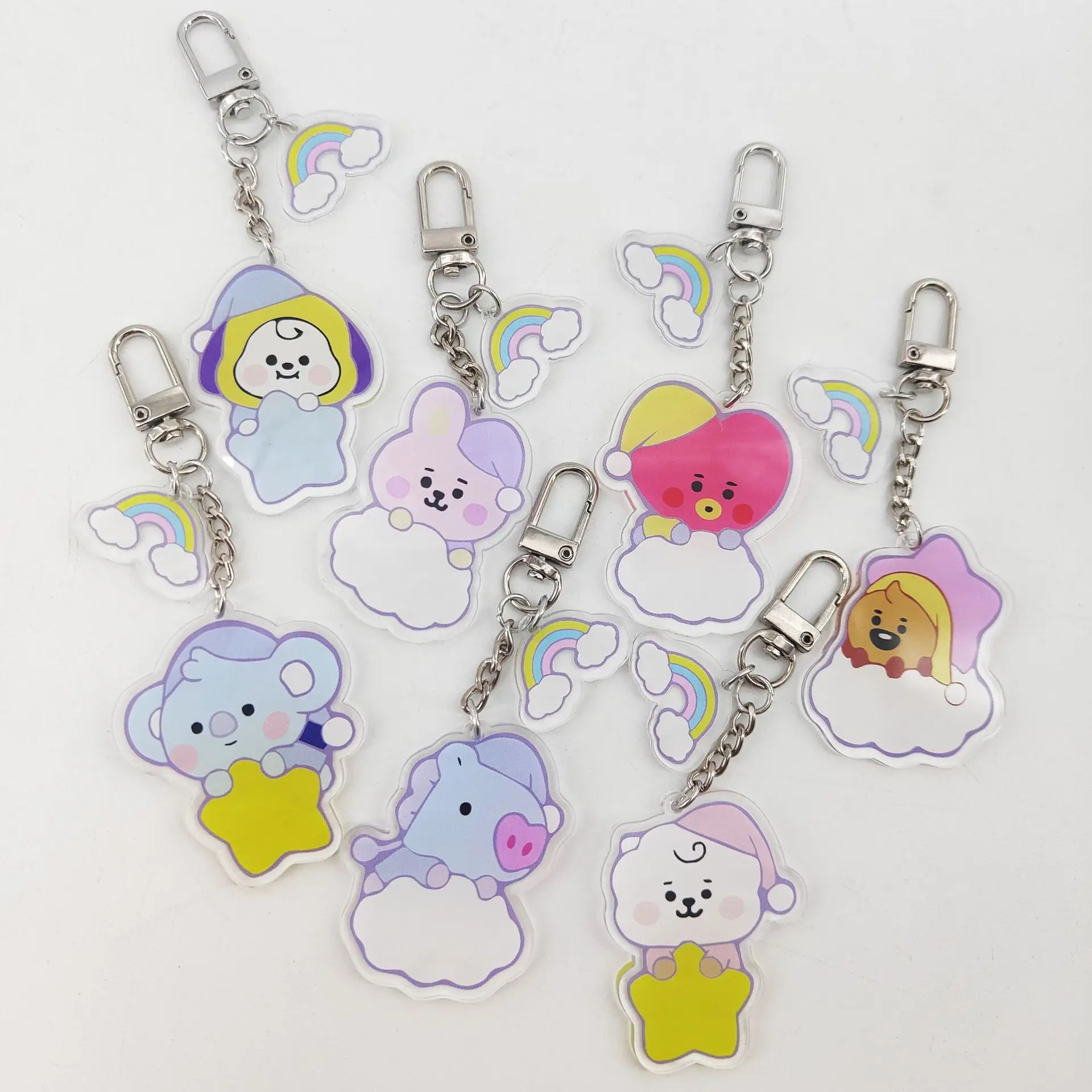 

Брелок для ключей Bangtan для мальчиков, милый креативный брелок для ключей с рисунком ребенка, Ювелирное Украшение в периферическом стиле