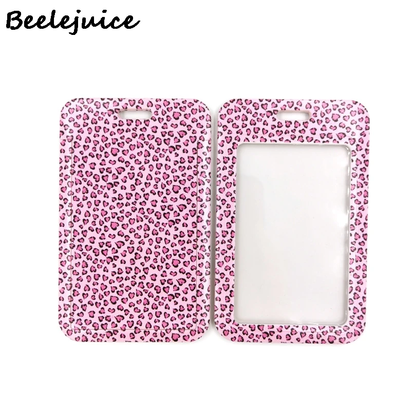 Чехол для кредитных карт с розовым леопардовым узором держатель удостоверения