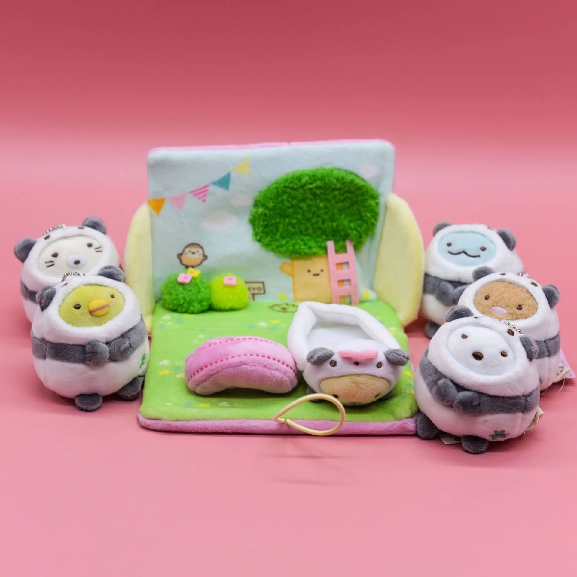 6 шт./компл. Kawaii San-X Сумико гураши угловой био перевернутый к Панде японский аниме плюшевая игрушка чучела Животные Кукла кулон девушка подарок