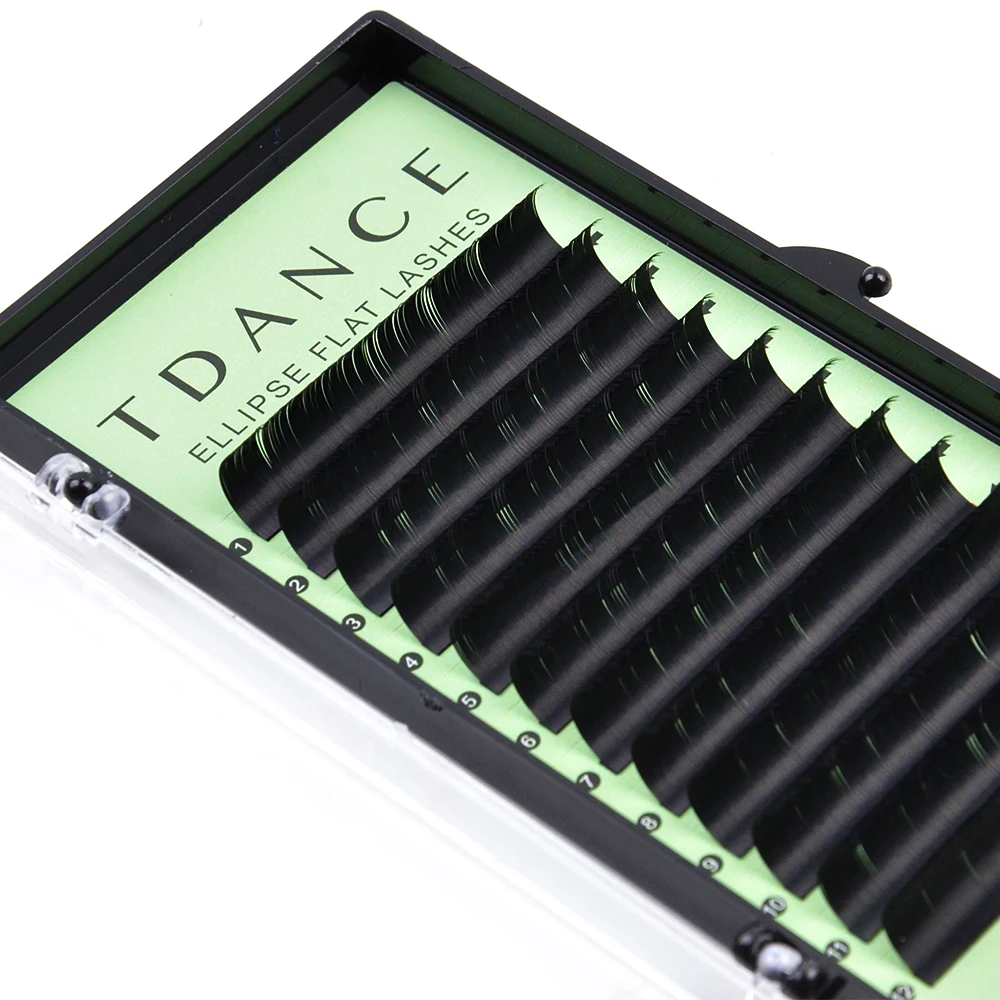 TDANCE 4 лотка в комплекте накладные ресницы виде плоского эллипса матовые форме