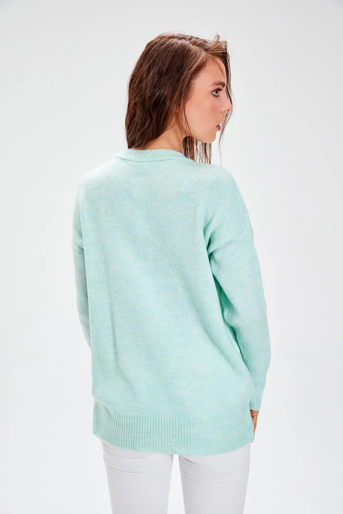 Trendyol мятный велосипед воротник свитер TWOAW20FV0140| |
