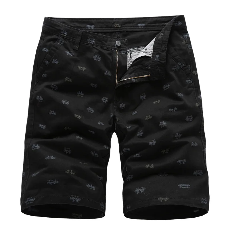 

AIOPESON 2020 Summer New Men's Shorts Overalls Men's Sports Casual Printing 100% Cotton Straight Shorts Men