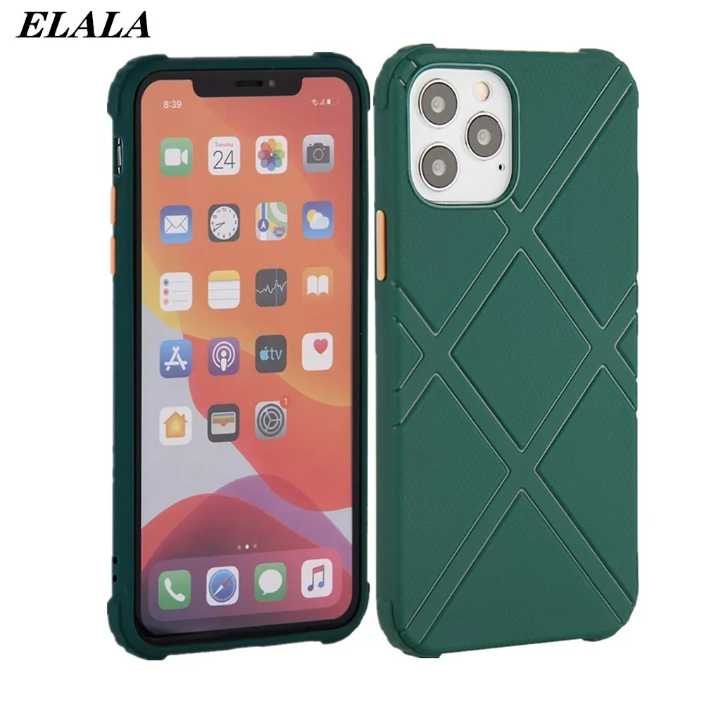 

Geometric Soft TPU Case for iPhone 12 11 Pro Max Case SE 2020 XR X XS 7 8 Plus Four-corner Airbag Shockproof Phone Back Cover