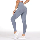 Женские Леггинсы для йоги LANTECH, спортивные штаны для бега, эластичные леггинсы для фитнеса, компрессионные колготки с высокой талией, бесшовные