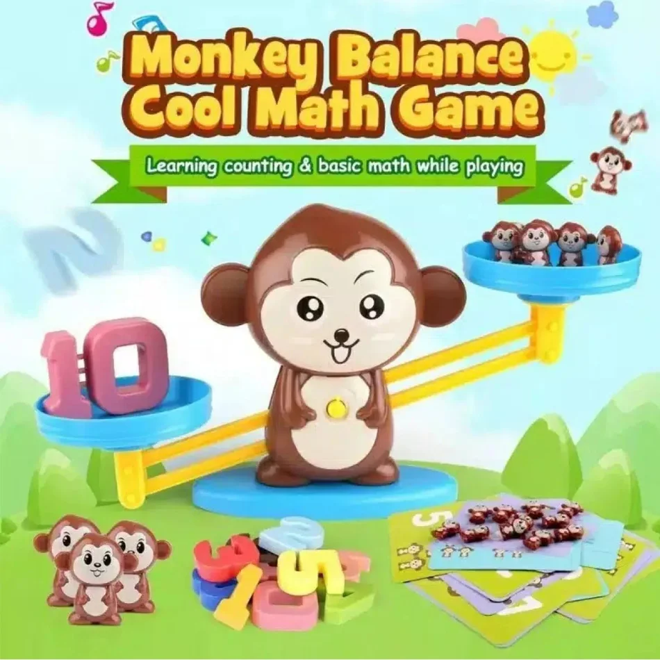 Монтессори математическая цифровая обезьяна весы образовательные цифры