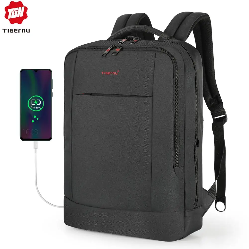 Tigernu USB Charger15.6 дюймов Ноутбук Рюкзак Женщины Мужчины Тонкий Рюкзаки Для Ноутбуков