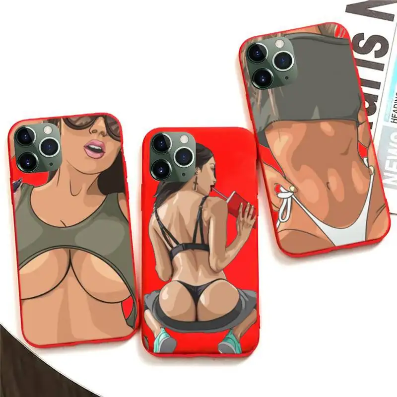 

Sexy Hot Girl Summer Twerk It Swag On Phone Case For Iphone 6 6s 7 8 Plus XR X XS 11 12 Pro Mini Max Candy Red Silicone Cover