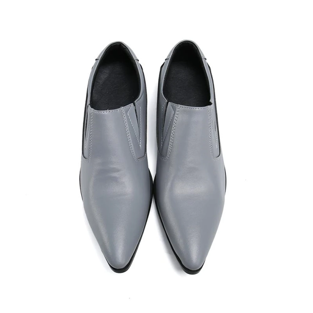 Модные однотонные мужские кожаные туфли в Корейском стиле офисные повседневные