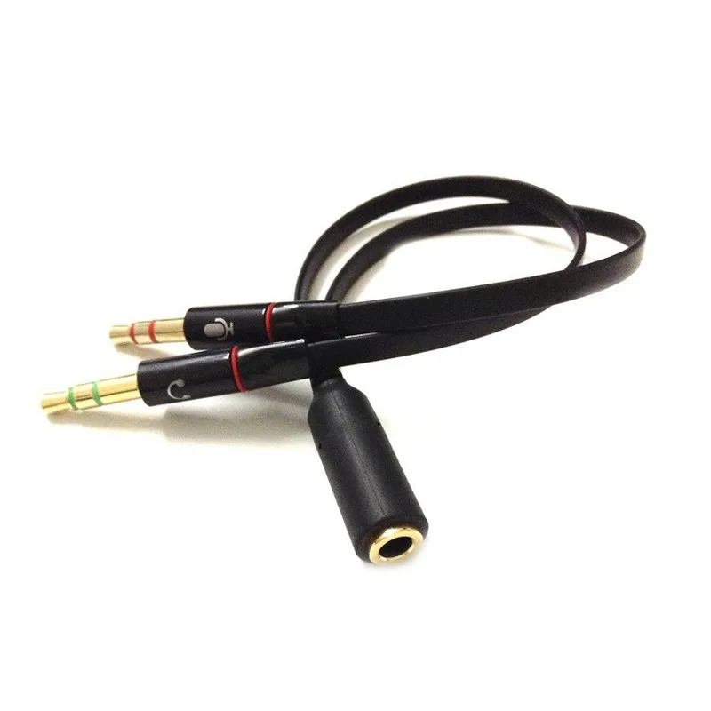 3 5 мм черный аудиокабель для наушников разветвитель микрофона адаптер 1 гнездо на