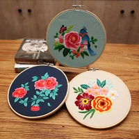 diy chinese embroidery kit for beginner with hoop needlework flower cross stitch set handwork sewing handmade craft dropshipping