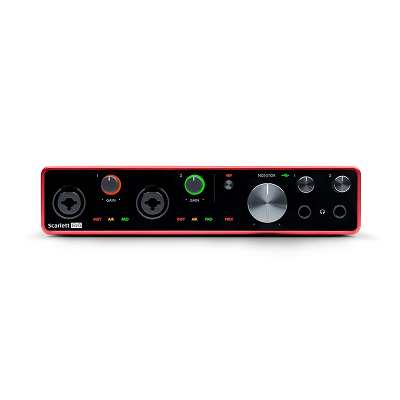 Обновленный Focusrite Scarlett 8i6 3rd Gen 8 в/6 Внешний USB Запись Звуковая карта аранжировщик электрогитары аудио-интерфейс