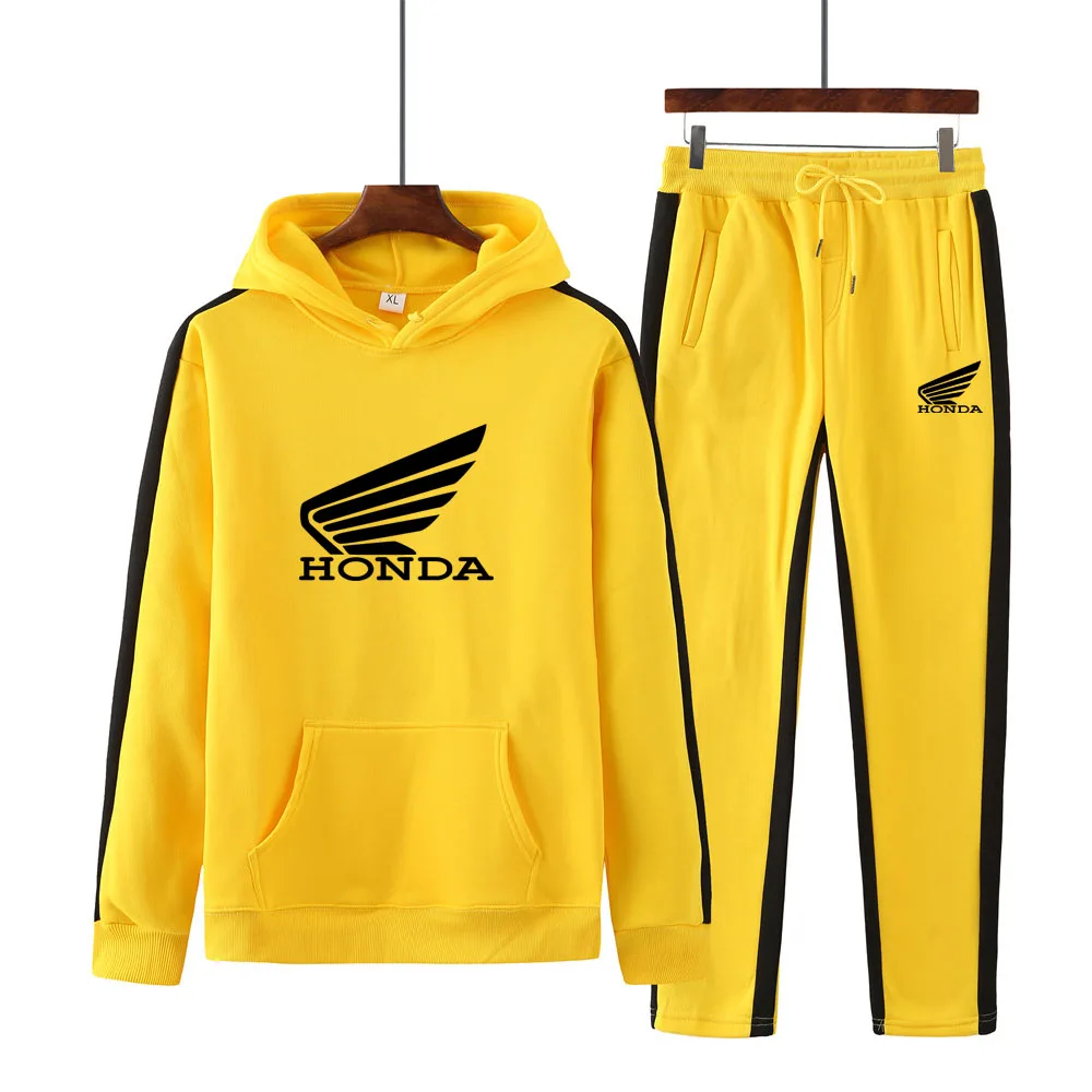 

Мужская весенне-осенняя модная флисовая спортивная одежда HONDA для бега с принтом толстовка с вышивкой спортивный костюм для мужчин A07