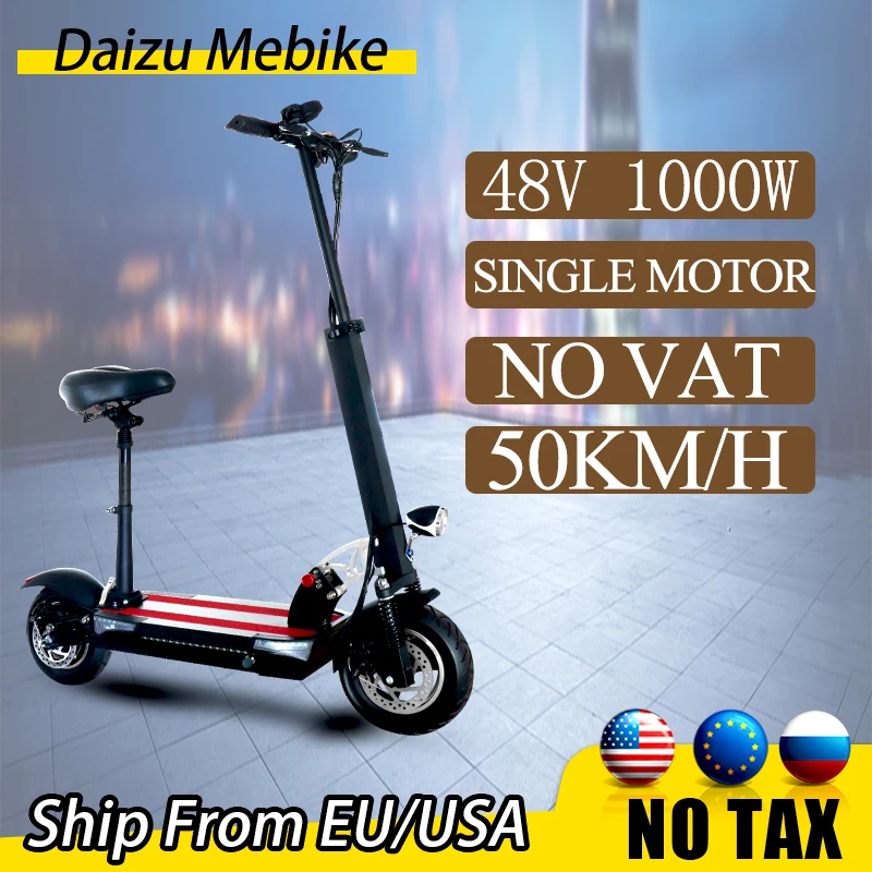 

No Vat Electric Scooters Adults 50km/h Max Speed 100KM 1000W Powerful Electric Scooter With Seat eu us stock patinete electrico
