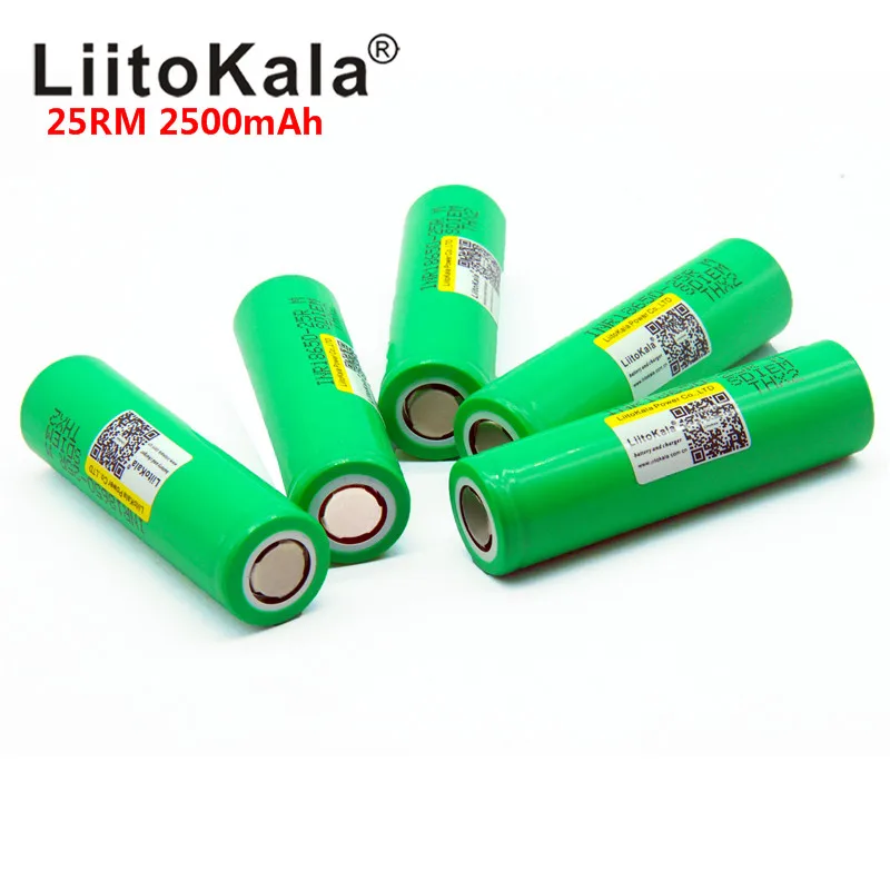 Liitokala 18650 2500 мАч INR1865025R 20A разрядные литиевые батареи аккумулятор высокой мощности