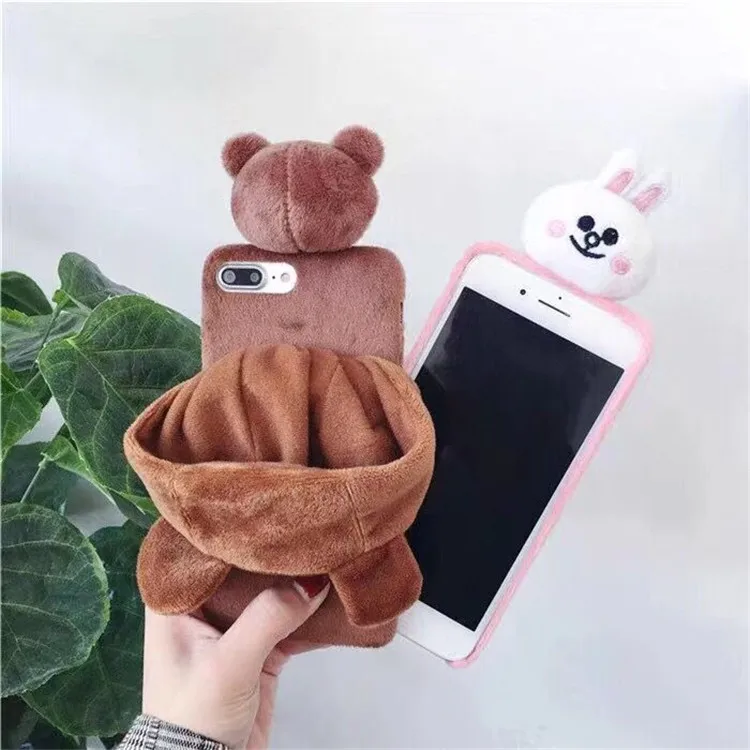 Meitu fashion warm cartoon hat plush soft shell phone case for M4 / M6 M8 T8 T9 | Mobile Phone Cases &amp Covers