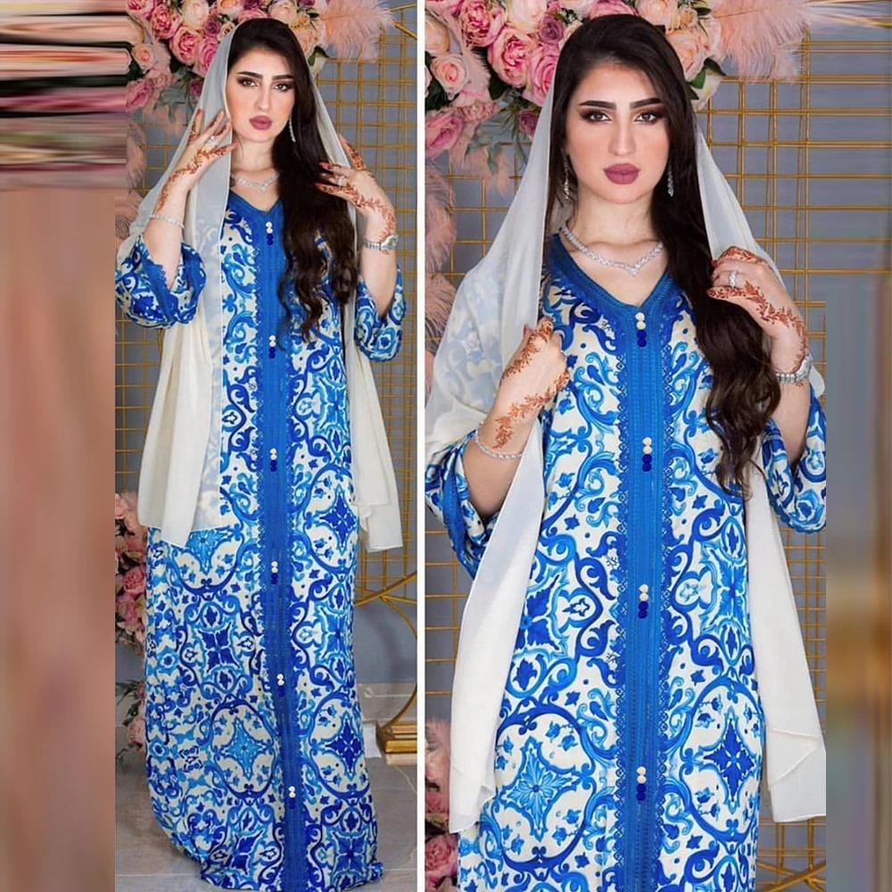 

Ramadan Eid Abaya Dubai Turkey Long Dress Islam Clothing Dresses Fashion Vestido De Mujer Robe Longue Femme Muslim Women's