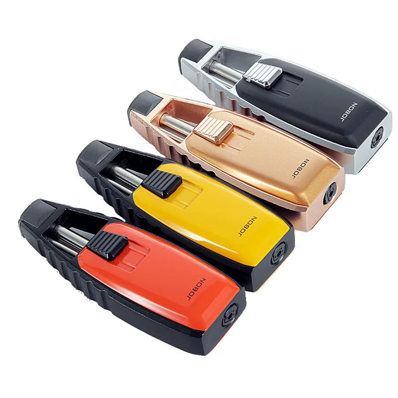 jobon luxury cigar lighter spray gun jet torch lighter turbo inflatable gas kitchen bbq windproof butane lighter gadgets for men free global shipping