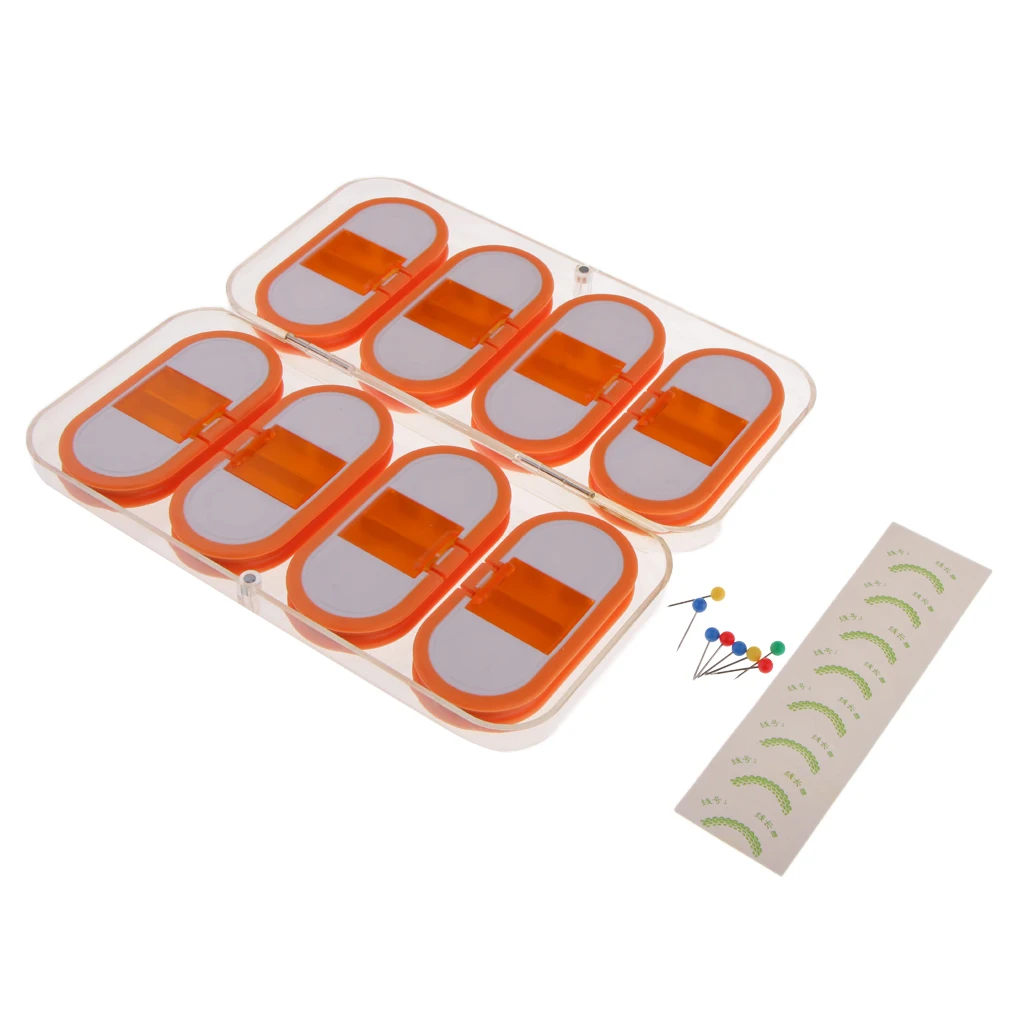 

8pcs Fishing Line Bobbins Spools Carp Fishing Rigs Spools w/ Storage Box Anti-Throw Compressive