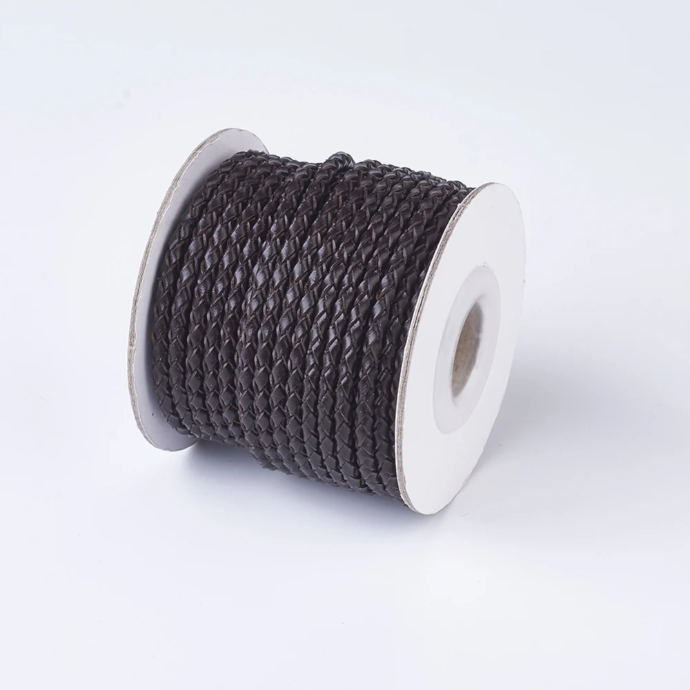 Около 10 ярдов/рулон плетеные кожаные круглые шнуры 3 мм для изготовления