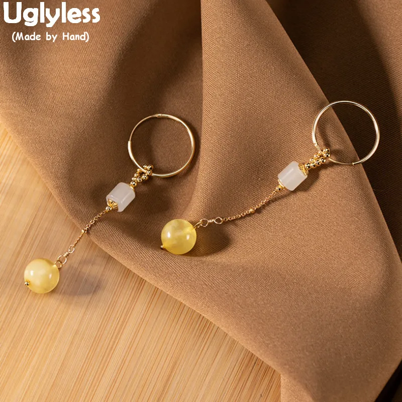 

Серьги-кольца женские из серебра 925 пробы с натуральным нефритом И янтарем