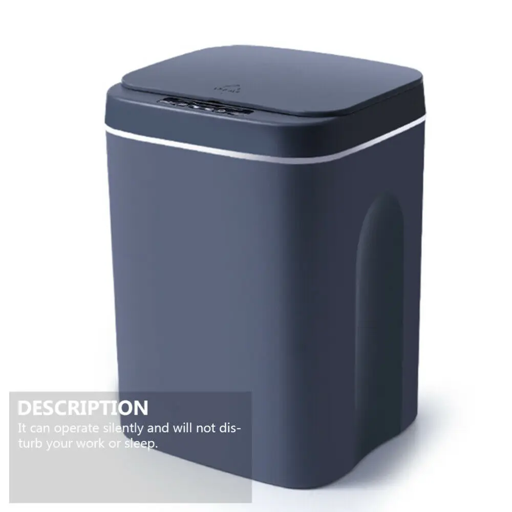 16L Household USB Charging Smart Toilet Trash Bin Automatic Induction Touchless Dustbin Car Kitchen Can Home Garbage Bins | Дом и сад