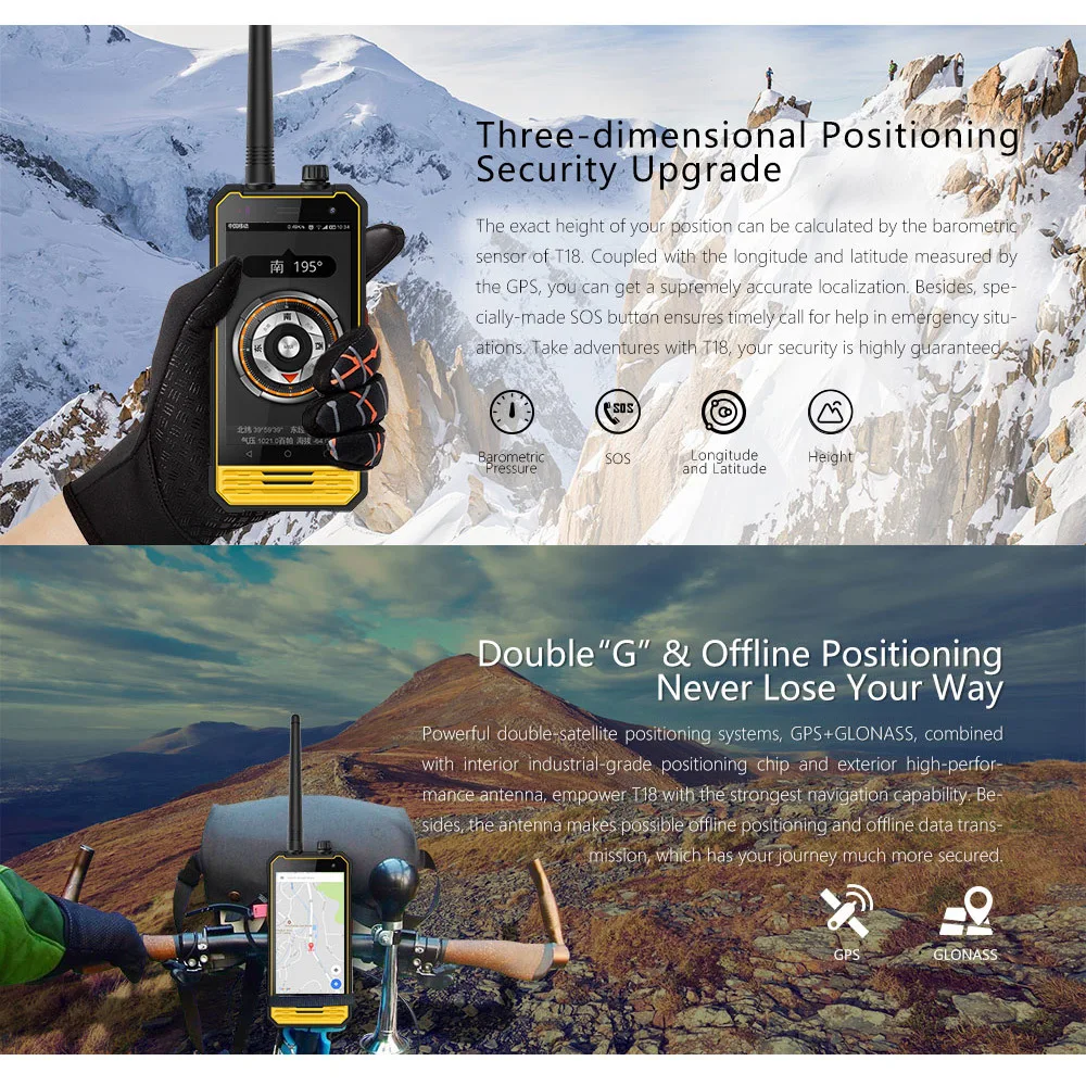 Nomu T18 IP68 портативная рация Водонепроницаемый 4G LTE мобильный телефон 4," MTK6737T четырехъядерный Android 7,0 3 ГБ+ 32 ГБ 5200 мАч NFC Смартфон