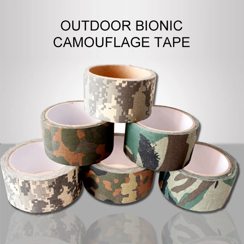 

1pc Roll Camouflage Wrap Bandage 5M Self-Adhesive Non-woven Camouflage Hunting Rifle Waterproof Non-Slip Stealth Tape Elastoplat