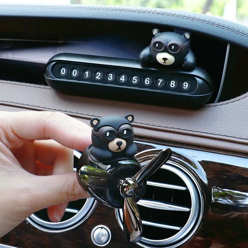 2021 New Bear Pilot Car Air Freshener Rotating Propeller Outlet Fragrance Flavoring Auto Decoration Goods Accessories | Автомобили и