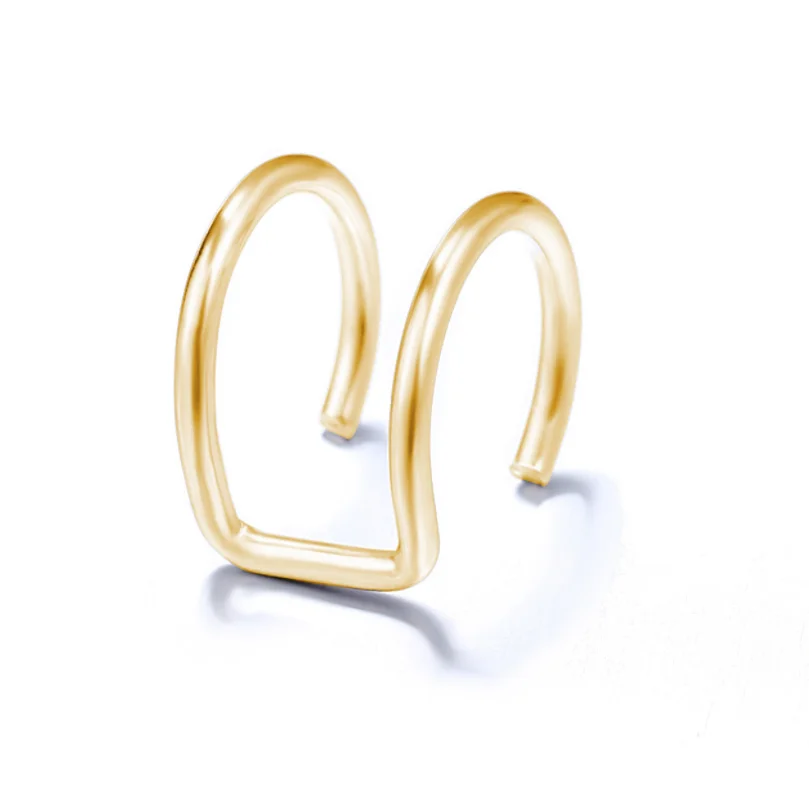 Style 6 Kymyad панковая заклёпка Комплект сережек для женщин Bijoux геометрические Клипсы-каффы серьги, ювелирные изделия креативные полые основы серьги - Окраска металла: Style 6