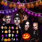 Светодиодсветильник лампа для Хэллоуина, Тыквенное глазное яблоко, призрак, Череп, гирсветильник, s, Домашняя вечеринка, уличная, Хэллоуин, декоративный фонарь, праздничный реквизит