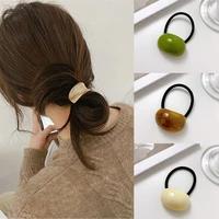 ruoshui woman round wood elastic hairband simple hair ties rubber band women hair accessories ring ornaments scrunchies